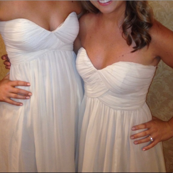 Donna Morgan Strapless Champagne Dress Size 4 dry cleaned Free Shipping - Picture 2 of 13